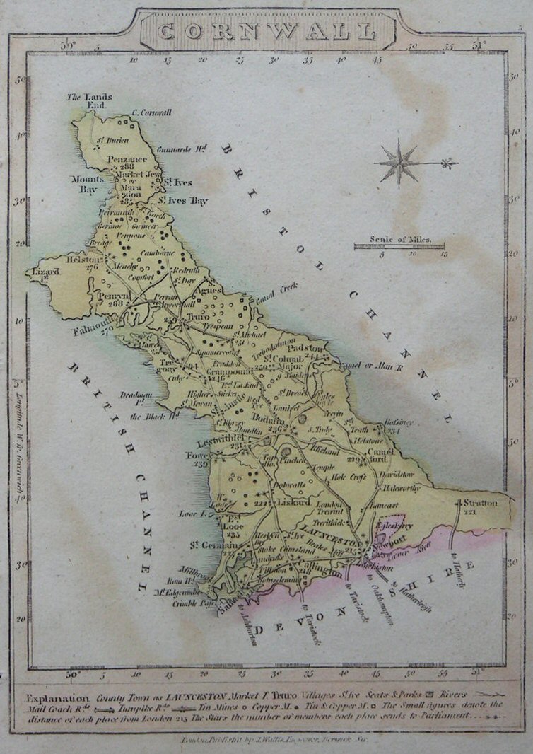 Map of Cornwall - Wallis